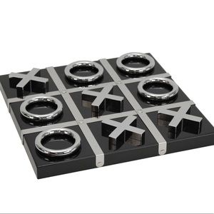 Luxe Tic Tac Toe Game in Black & Silver